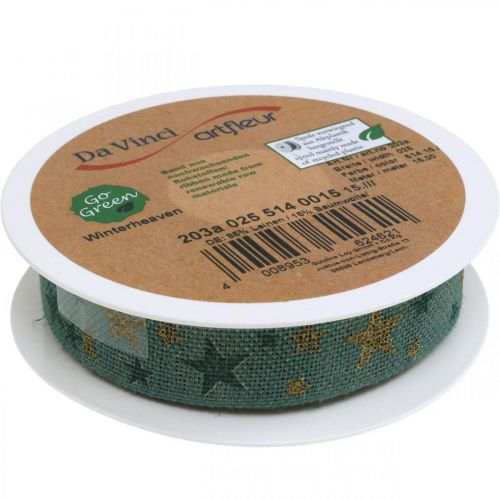 Artikel Geschenkband Schleifenband mit Sternen Blau Gold 25mm 15m