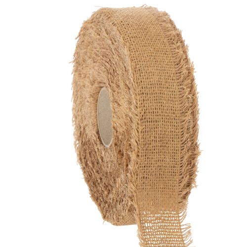 Dekoband Baumwolle mit Fransen 40 mm Braun 30 m online kaufen | Floristik24.ch