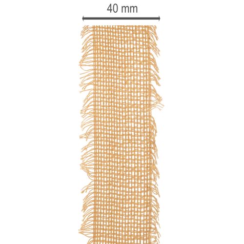 Dekoband Baumwolle mit Fransen 40 mm Braun 30 m | Floristik24.ch