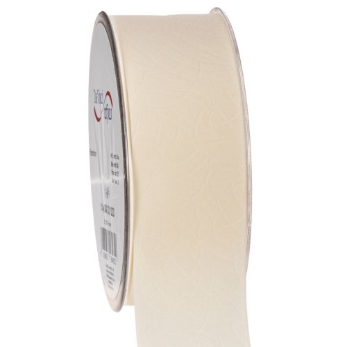 Dekoband aus Samt in Creme 40 mm x 20 m