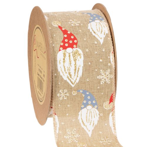 Dekoband Weihnachtswichtel Jute-Optik 60 mm 10 m Braun Bunt online kaufen | Floristik24.ch