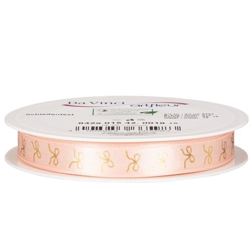 Geschenkband aus Polyester mit goldenen Schleifen 15mm x 18m Rosa | Floristik24.ch