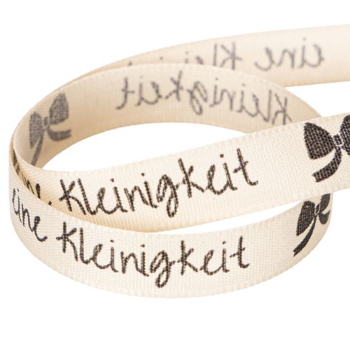 Geschenkband Polyester Beige Aufdruck Eine Kleinigkeit 15 mm 18 m | Floristik24.ch