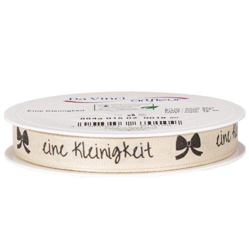 Geschenkband Polyester Beige Aufdruck Eine Kleinigkeit 15 mm 18 m | Floristik24.ch