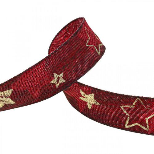 Dekoband Weihnachten Schleifenband Sterne Rot Golden L15m