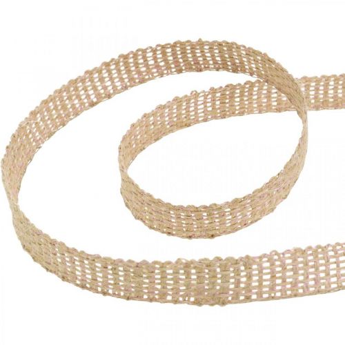 Floristik24 Dekoband Jute Rosa, Natur 12mm Juteband zum Dekorieren 10m
