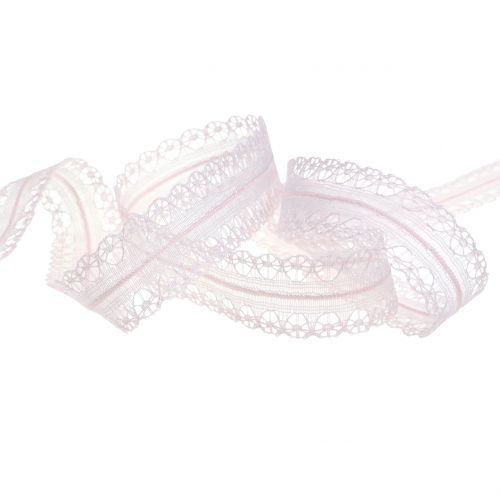Floristik24 Spitzenband Vintage Rosa 20mm 20m
