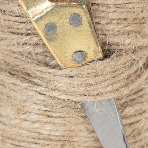 Juteband Spule mit Holz und Schere Ø5cm H8cm Natur 2 Stück | Floristik24.ch