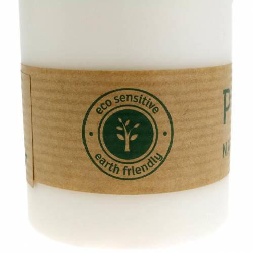 Floristik24 PURE Nature Safe Candle Stumpenkerze Stearin, Rapswachs 90/60mm Weiß 1 St