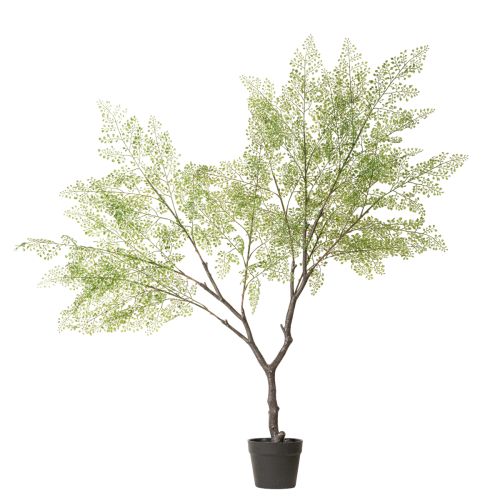 Künstlicher Baum mit filigranen Blättern 120 cm Grün-Braun Kunststoff