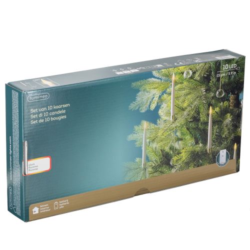 Artikel Baumkerzen LED Stabkerzen Mit Kristall Gelbes Licht 31cm 10 St