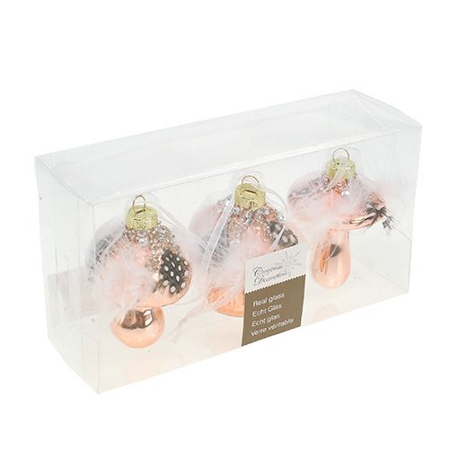 Floristik24 Baumschmuck Glaspilz Kupfer 8cm 3St