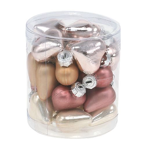 Floristik24 Baumschmuck Herzen Mix Rosa 3cm 24 St