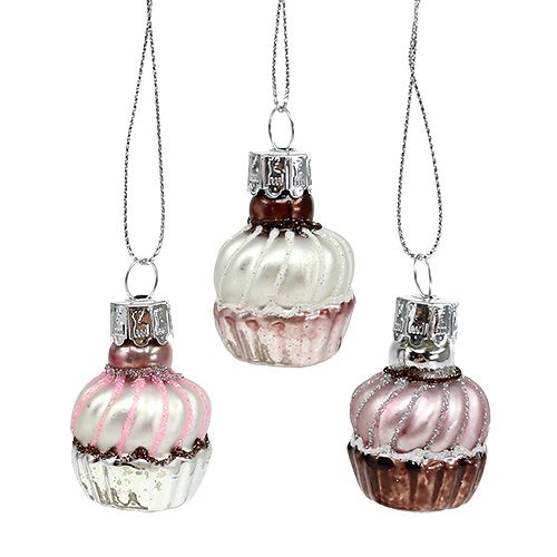 Floristik24 Baumschmuck Muffins Mix Ø2,5cm 6St