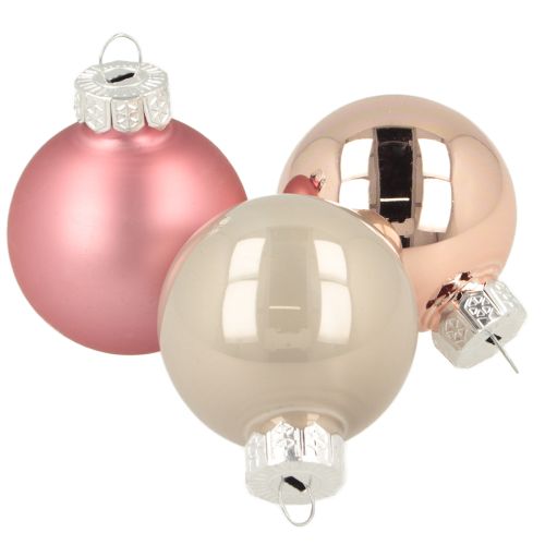 Artikel Baumschmuck Weihnachtskugeln Glas Rosa Grau Ø4cm 24 St