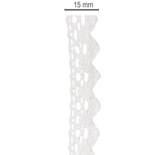 Baumwoll-Spitzenband Weiss 15 mm x 10 m für Dekoration und Handarbeiten | Floristik24.ch
