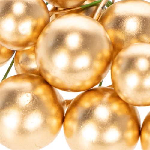 Goldene Dekokugeln am Draht 2 Grössen 48 Stück Kunststoff für Wohn- und Festdeko | Floristik24.ch