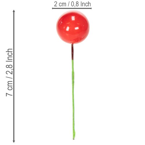 Künstliche Mini-Weihnachtskugeln Rote Beeren Ø 1,5-2 cm 48 Stück | Floristik24.ch