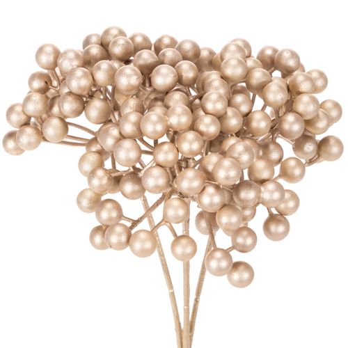 Künstliche Beerenzweige Champagnerfarben 28 cm 3er-Set für Dekoration online kaufen | Floristik24.ch