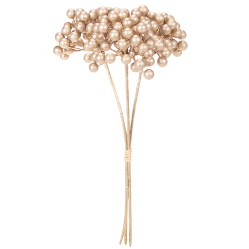 Künstliche Beerenzweige Champagnerfarben 28 cm 3er-Set für Dekoration | Floristik24.ch
