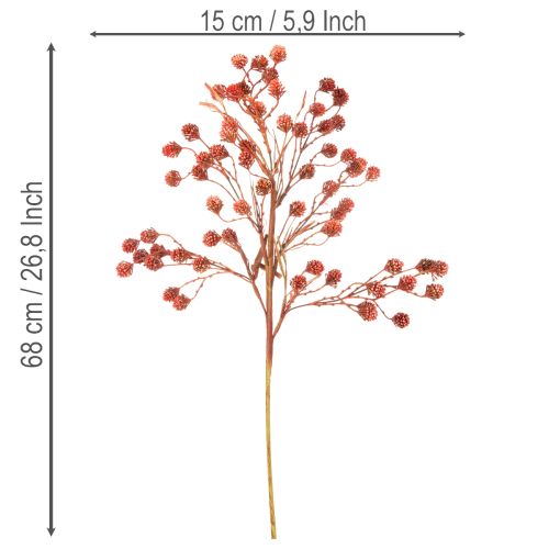 Künstlicher Beerenzweig aus Kunststoff 68 cm in Rot und Rosa für herbstliche Dekoration | Floristik24.ch