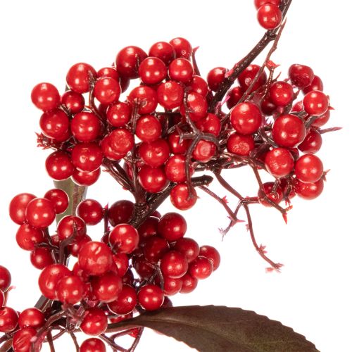 Künstlicher Zweig mit roten Beeren und Blättern 96 cm | Floristik24.ch