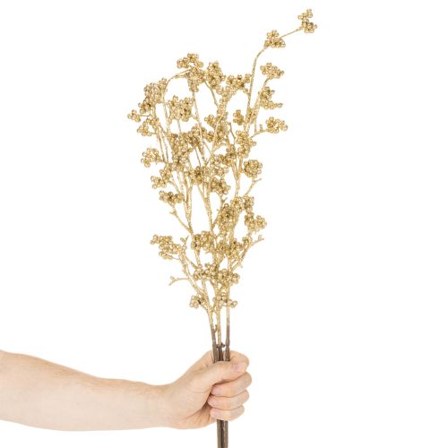 Goldener Beerenzweig künstlich 70cm 3er-Set für saisonale Dekoration | Floristik24.ch