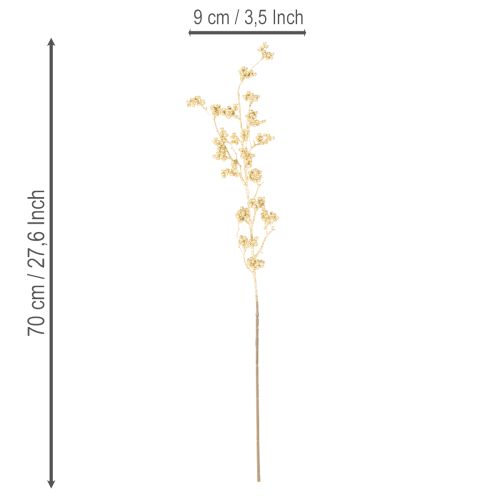 Goldener Beerenzweig künstlich 70cm 3er-Set für saisonale Dekoration | Floristik24.ch