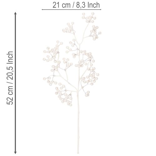 Künstlicher Beerenzweig Weiss Kunststoff 52cm Weihnachtsdekoration | Floristik24.ch