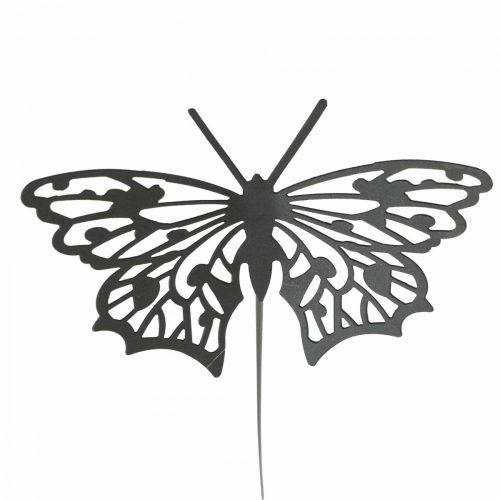Artikel Blumenstecker Metall Schmetterling Schwarz 10,5×8/44cm 3St