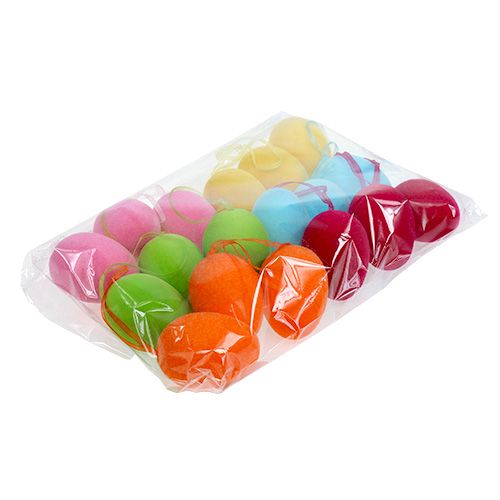 Floristik24 Beflockte Deko-Eier 7cm 18 St