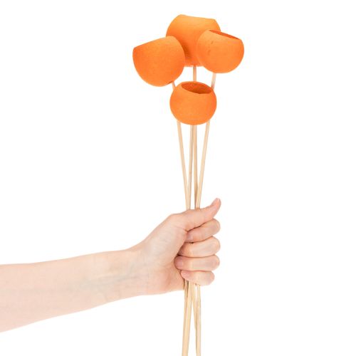 Artikel Bell Cup Mix Orange auf Holzstab 15 Stück ca. Ø 3–5,5cm