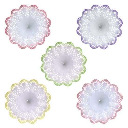 Biedermeier-Manschetten Batik Papiermanschetten Ø17cm 25St bunt für Blumenarrangements