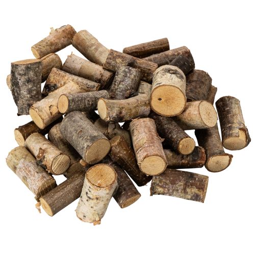 Deko-Holzstücke Birke mit Rinde 3 cm 300 g für Bastelarbeiten
