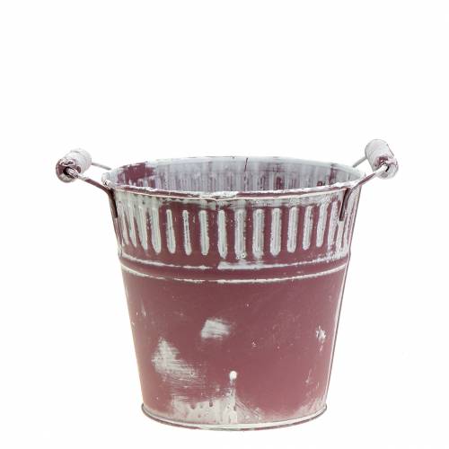 Blecheimer Lila weiß gewaschen Ø13cm H12cm 1 St | Floristik24.ch