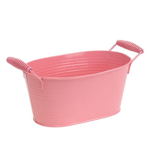 Floristik24 Blechschale oval Lachs 20cm x 12cm H9cm