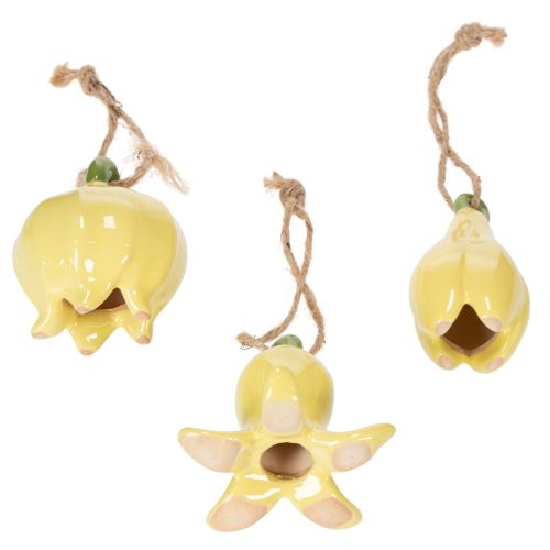 Artikel Keramik Blumenanhänger Fröhliche Gestaltung Blüten Design Frühjahrsdeko 9cm 6St