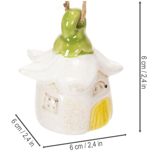 Artikel Hängedeko Blume Keramik Feenhaus als Dekoration zum Aufhängen 6cm 6St