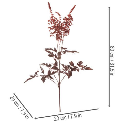 Künstliche Astilbe Rotbraun 80cm Langstielig für Dekoration | Floristik24.ch