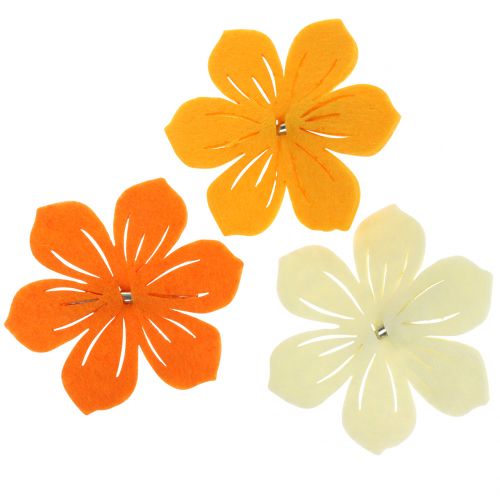 Floristik24 Filzblume am Clip 7cm 24 St