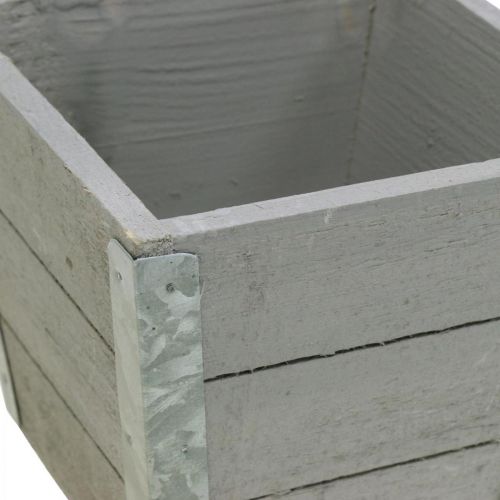 Artikel Blumenkasten Holz Übertopf Shabby Chic Grau 12,5×14,5×14,5cm