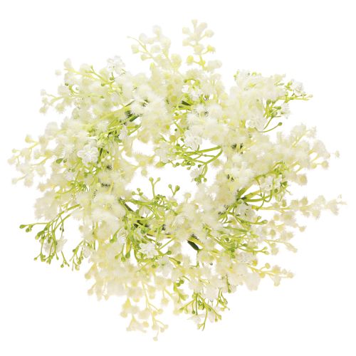 Blumenkranz Mimose Künstlich Creme Weiß Grün Ø25cm