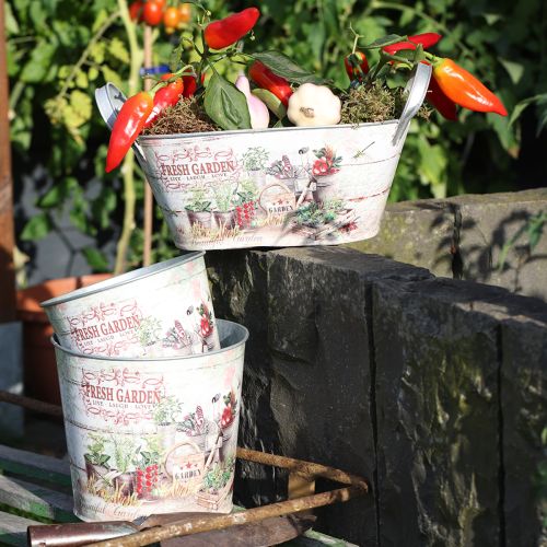 Artikel Blumenkübel Klein Metall Farbig Fresh Garden H16cm 2St