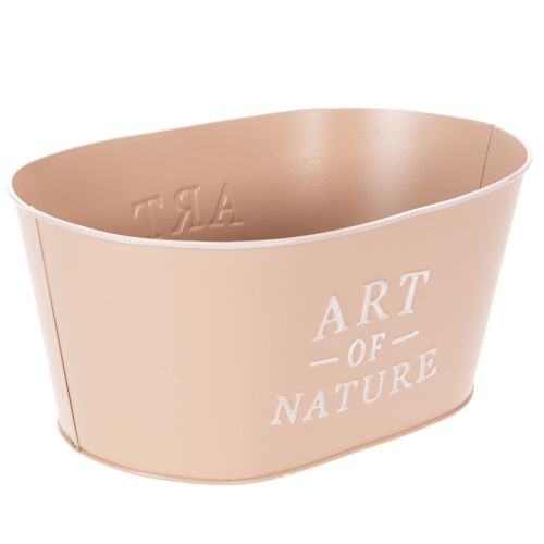 Blumenschale oval Metall Altrosa 27×18×12,5cm Übertopf für Innen und Aussen | Floristik24.ch