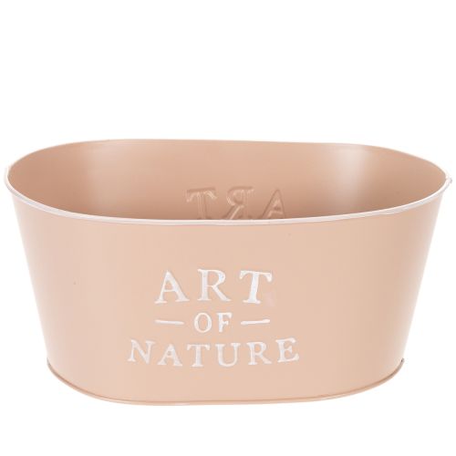 Artikel Blumenschale oval Metall Altrosa 27×18×12,5cm Übertopf für Innen und Aussen