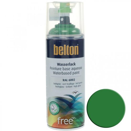 Floristik24 Belton free Wasserlack Laubgrün Hochglanz Farbspray 400ml