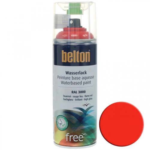 Floristik24 Belton free Wasserlack Rot Hochglanz Farbspray Feuerrot 400ml