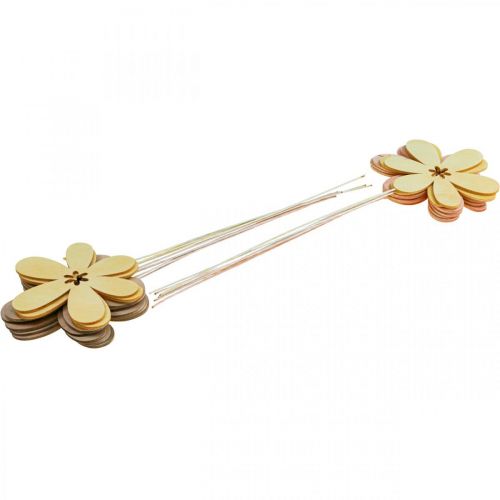 Floristik24 Gartenstecker Blume Blumenstecker Gelb/Rosa/Pink Ø9,5cm 15St