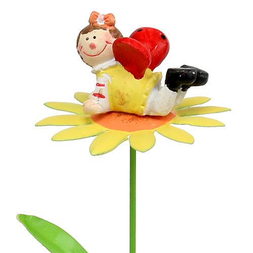 Floristik24 Blumenstecker Metall Blüte sort. 6,5cm L32cm 4St