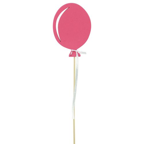 Floristik24 Blumenstecker Strauß Deko Kuchentopper Luftballon Pink 28cm 8St